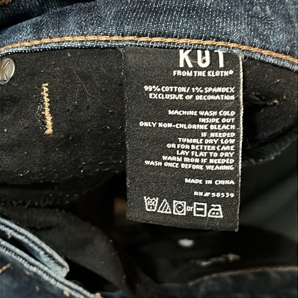 Kut from the Kloth Mid Rise Straight Leg Dark Wash Jeans - Picture 6 of 6